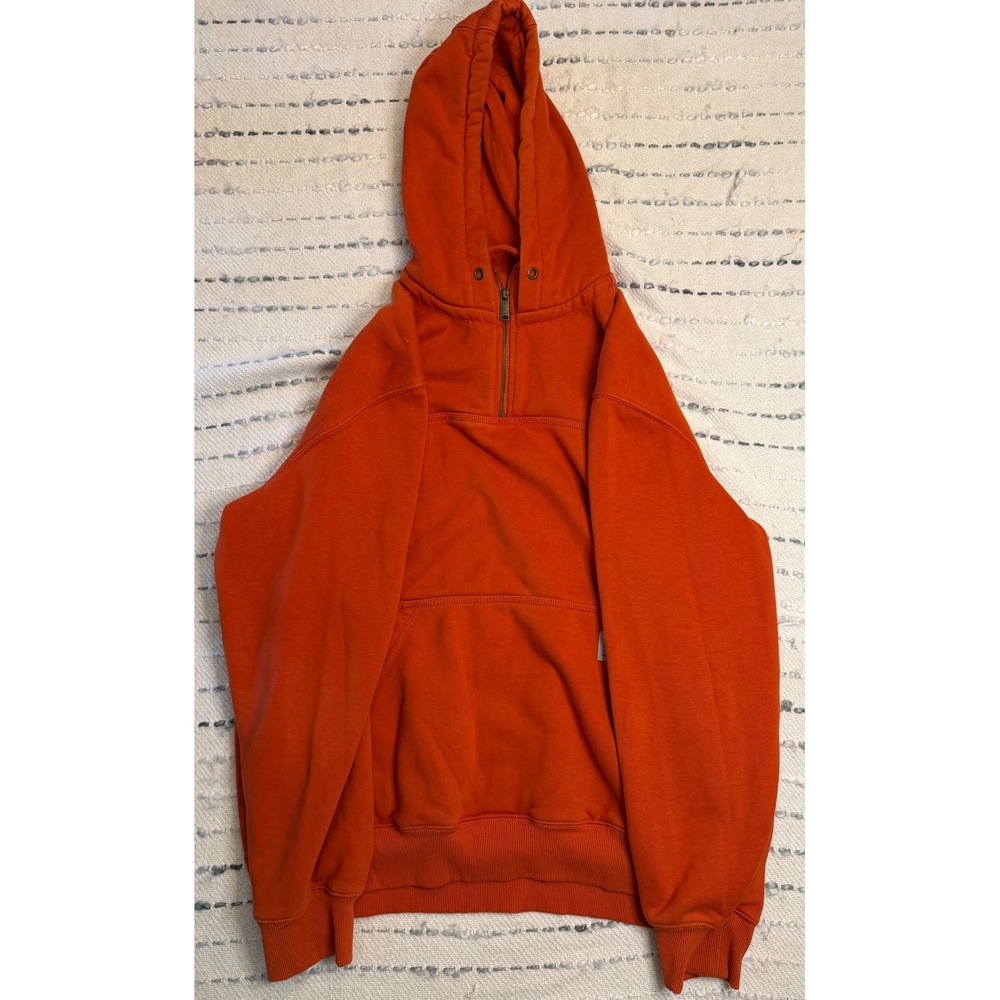 Carhartt Rain Defender Hoodie XL Orange Loose Fit Quarter Zip Sweatshirt Mens